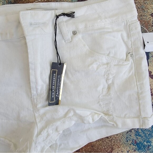 Women's Size 4 Refuge Short Shorts Stretch Denim Mid Rise Opticwhite NEW - Picture 5 of 11